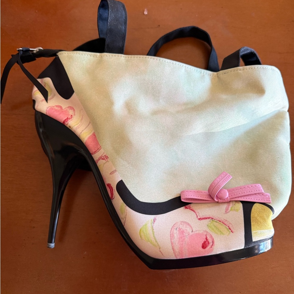 Cream and Pink Floral Accent Women’s Shoulder Bag